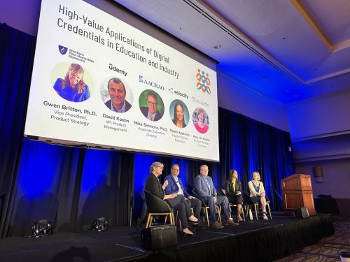 Photo of featured panel session from Learning Impact 2023 in Anaheim, CA